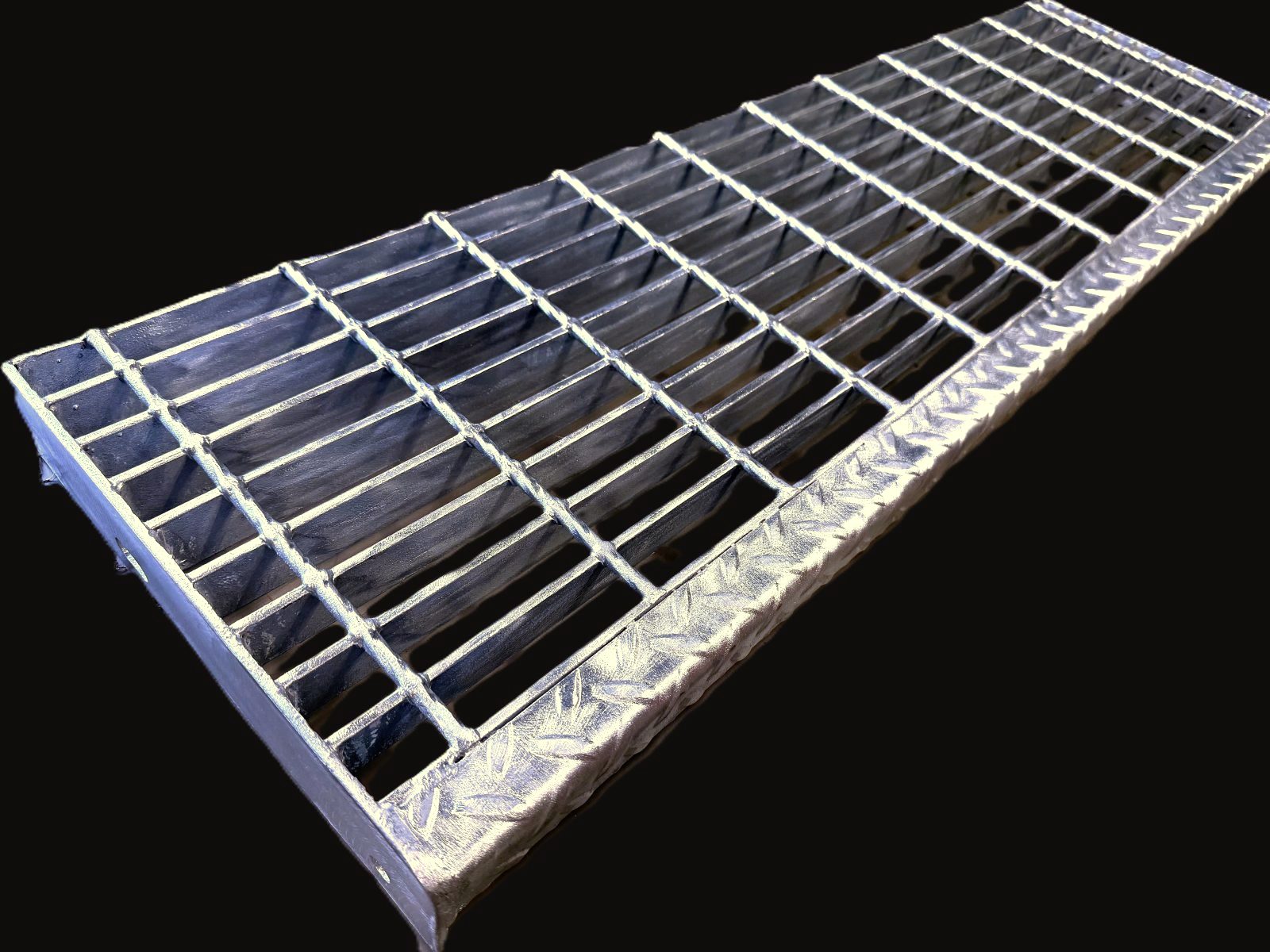 36" x 12" Galvanized Carbon Steel Stair Tread — item 0-300, Global Metals USA