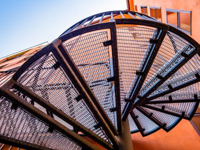 spiral staircase at a modern building